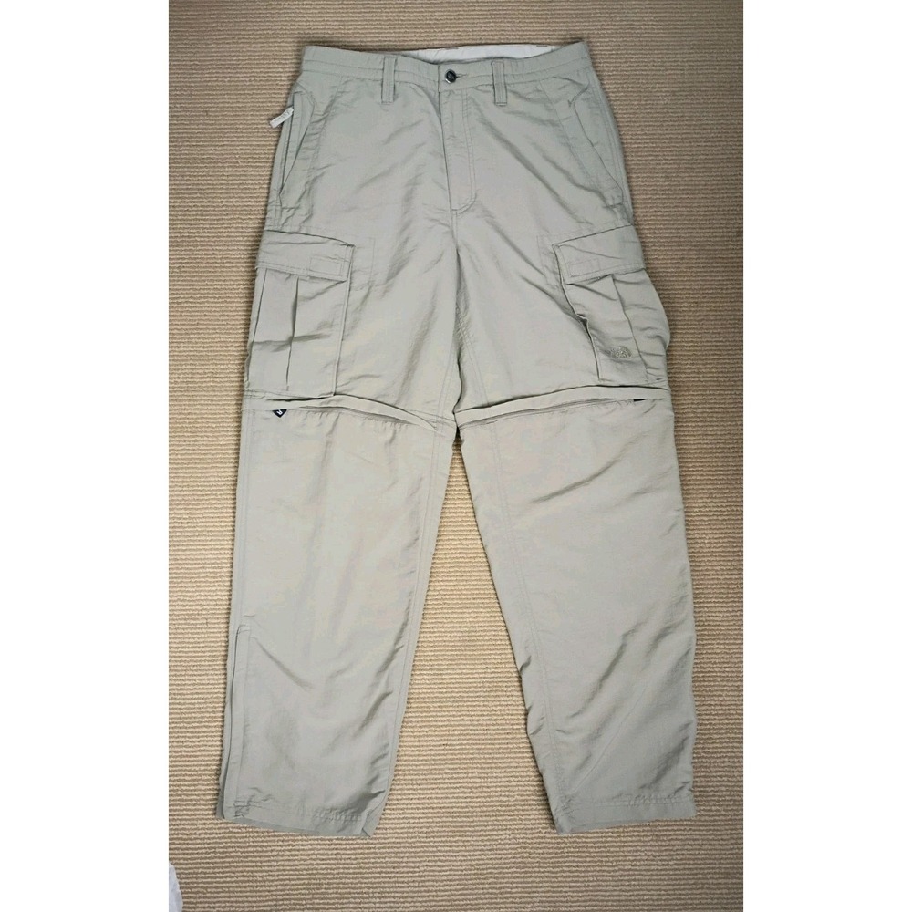 The North Face Vintage Convertible Pants Sz  34  Never Stop Exploring Tan Nylon